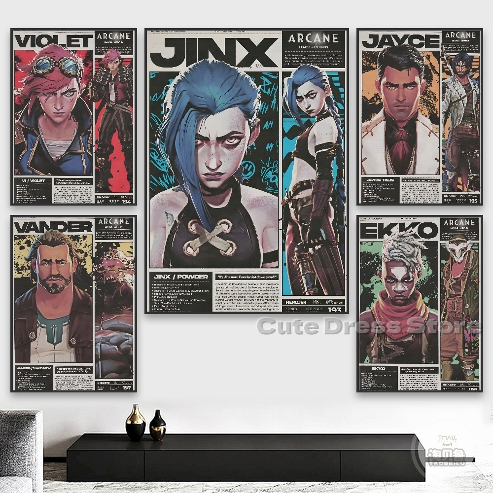 Esports Gaming Poster - Arcane Kanvas Baskı Çerçevesiz Duvar Sanatı
