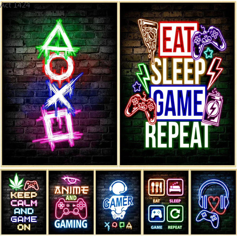 Esports Gaming Poster - Oyun Temalı Neon 