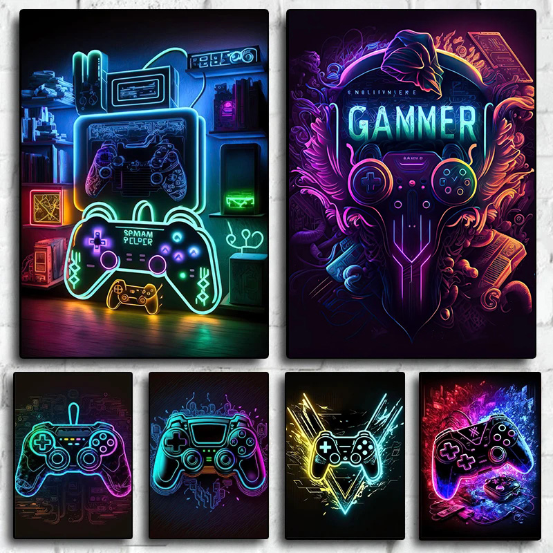 Esports Gaming Poster - Neon Pop Serin Oyun duvar sanatı