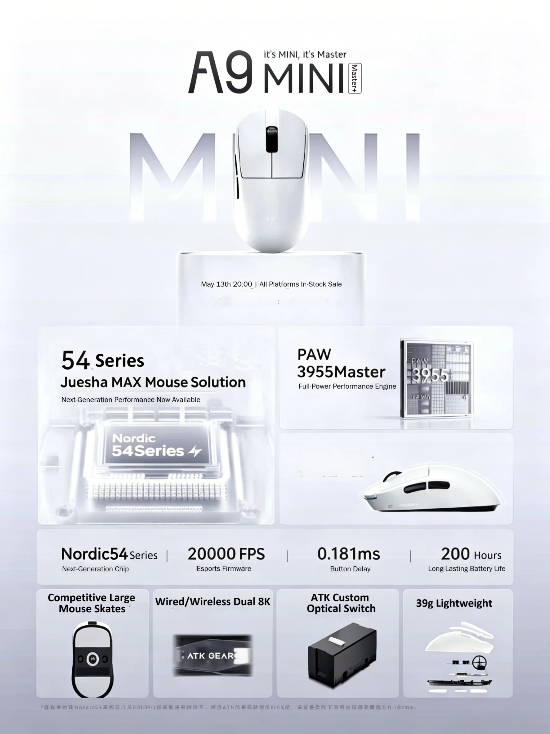 ATK A9 Mini Master Plus PAW395 - Esports Wireless Gaming Mouse incelemesi ve fiyatı