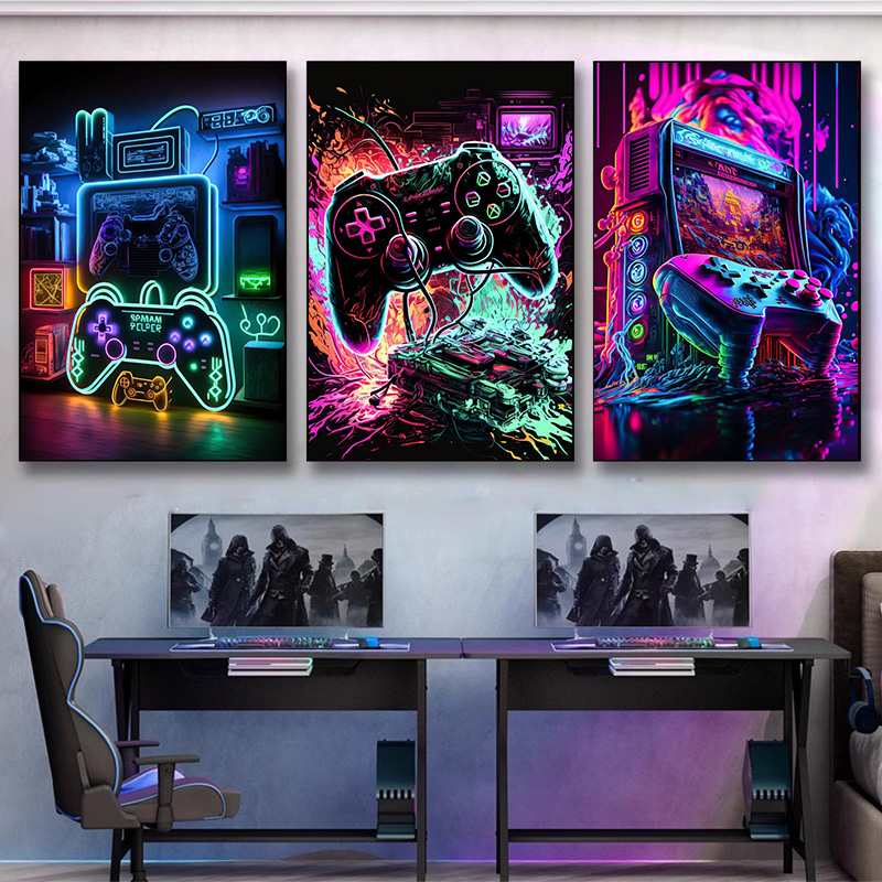 Neon Pop Serin Oyun duvar sana - Esports Gaming Poster incelemesi ve fiyatı