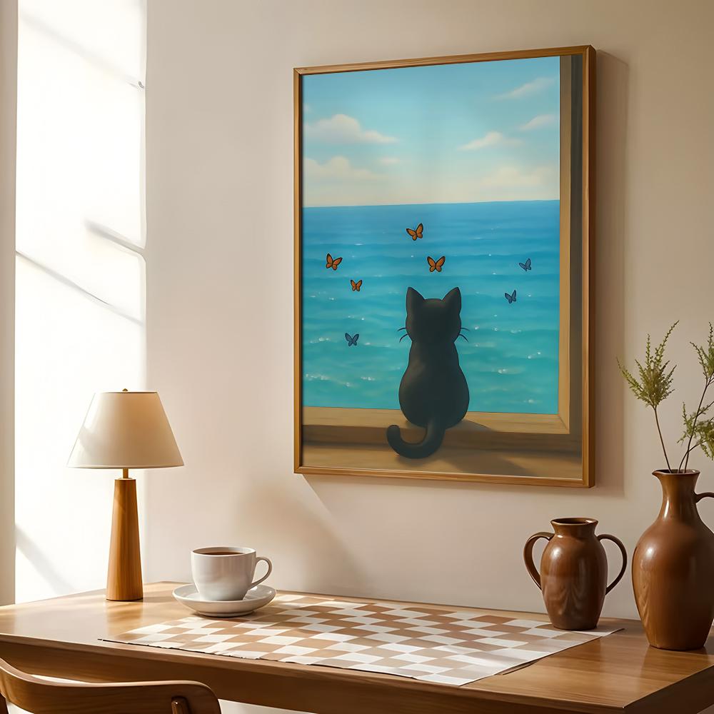 Sahildeki Kedi Posteri Duvar S - Esports Gaming Wallpaper incelemesi ve fiyatı